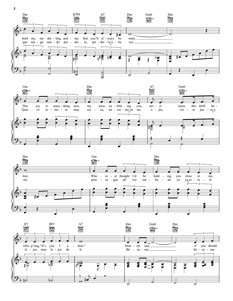 Besame Mucho (Kiss Me Much) Guitar scores gallery preview page 2