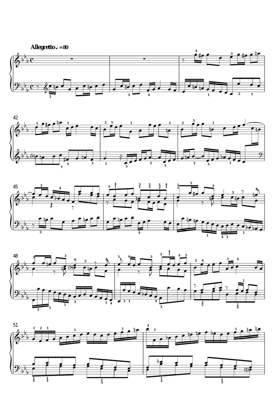 Prelude and Fugue No.2 in C Minor (from The Well-Tempered Clavier, Bk.1) Piano Solo scores gallery preview page 4