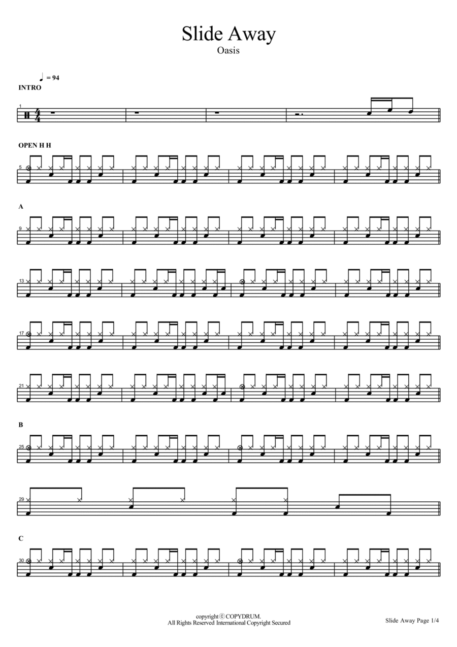 Slide Away Drum Set scores gallery preview page 1