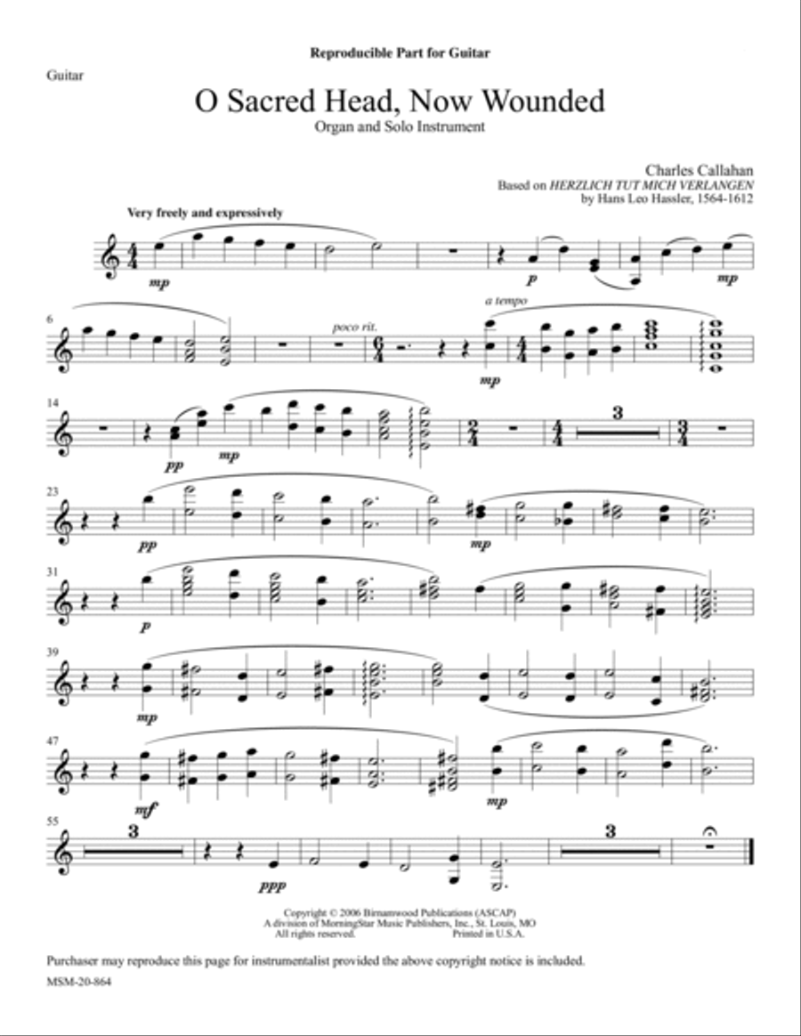 O Sacred Head, Now Wounded (Herzlich tut mich verlangen) Organ scores gallery preview page 4