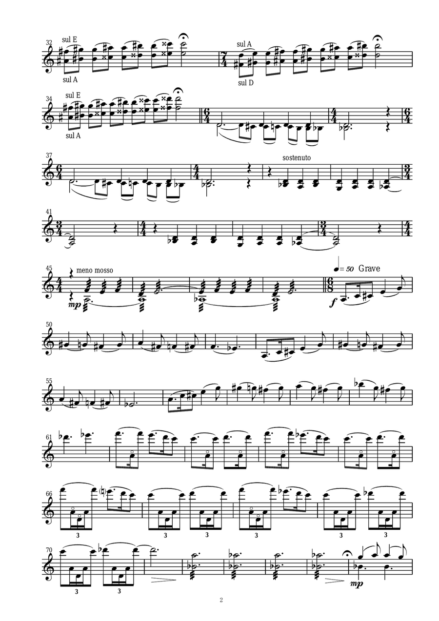 Elegy for Solo Violin - without accompaniment like Esaye or Ravel but not difficult Violin Solo scores gallery preview page 2