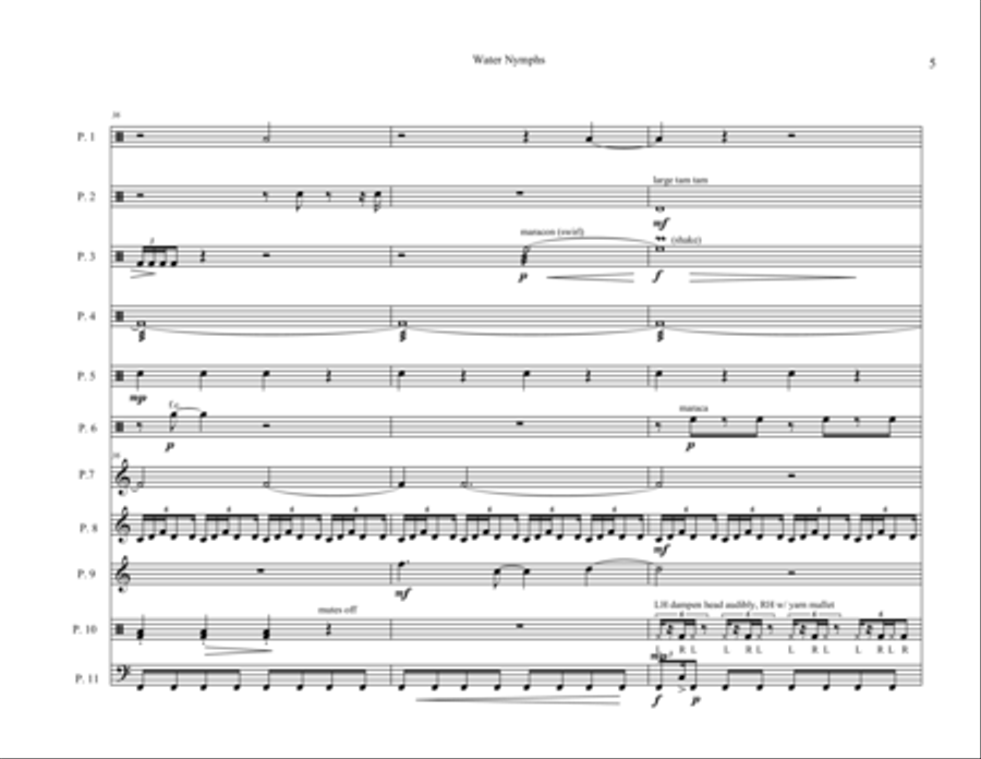 Water Nymphs Water Nymphs Percussion Ensemble scores gallery preview page 5