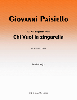 Book cover for Chi Vuol la zingarella, by Paisiello, in A flat Major