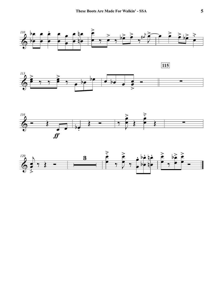 These Boots Are Made For Walkin' Concert Band scores gallery preview page 5