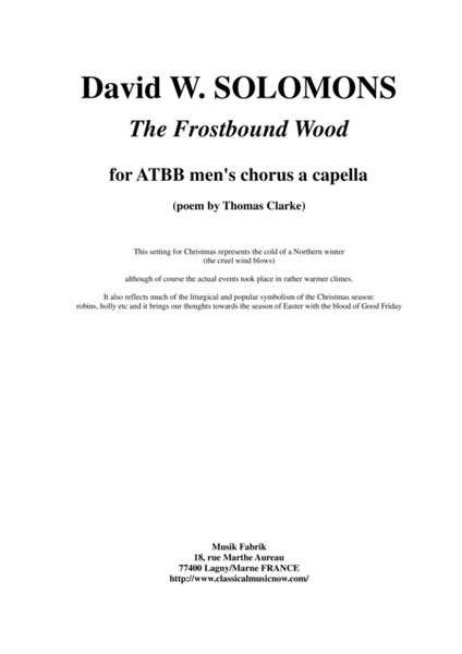 David W. Solomons - The Frostbound Wood for ATBB men's chorus a capella image number null
