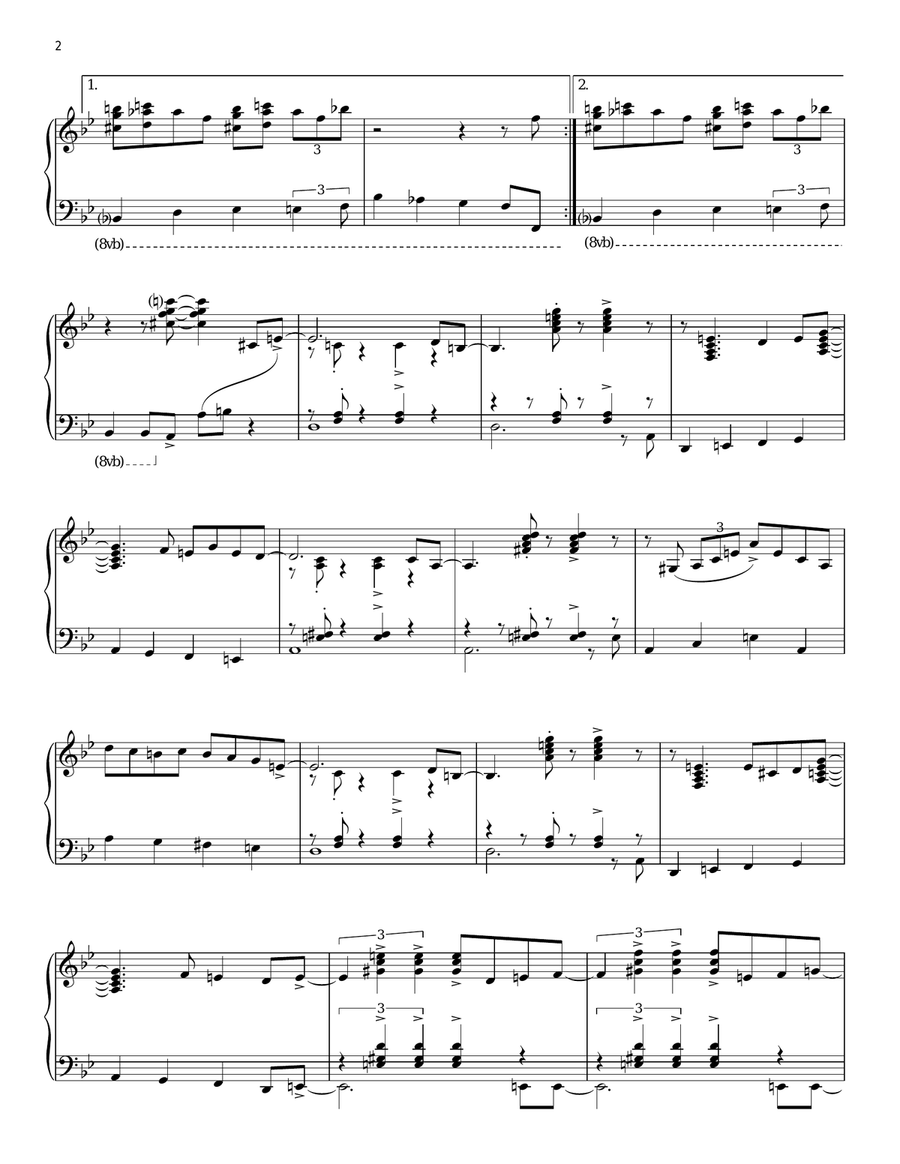 The Naked Gun From The Files Of Police Squad! Piano Solo scores gallery preview page 2