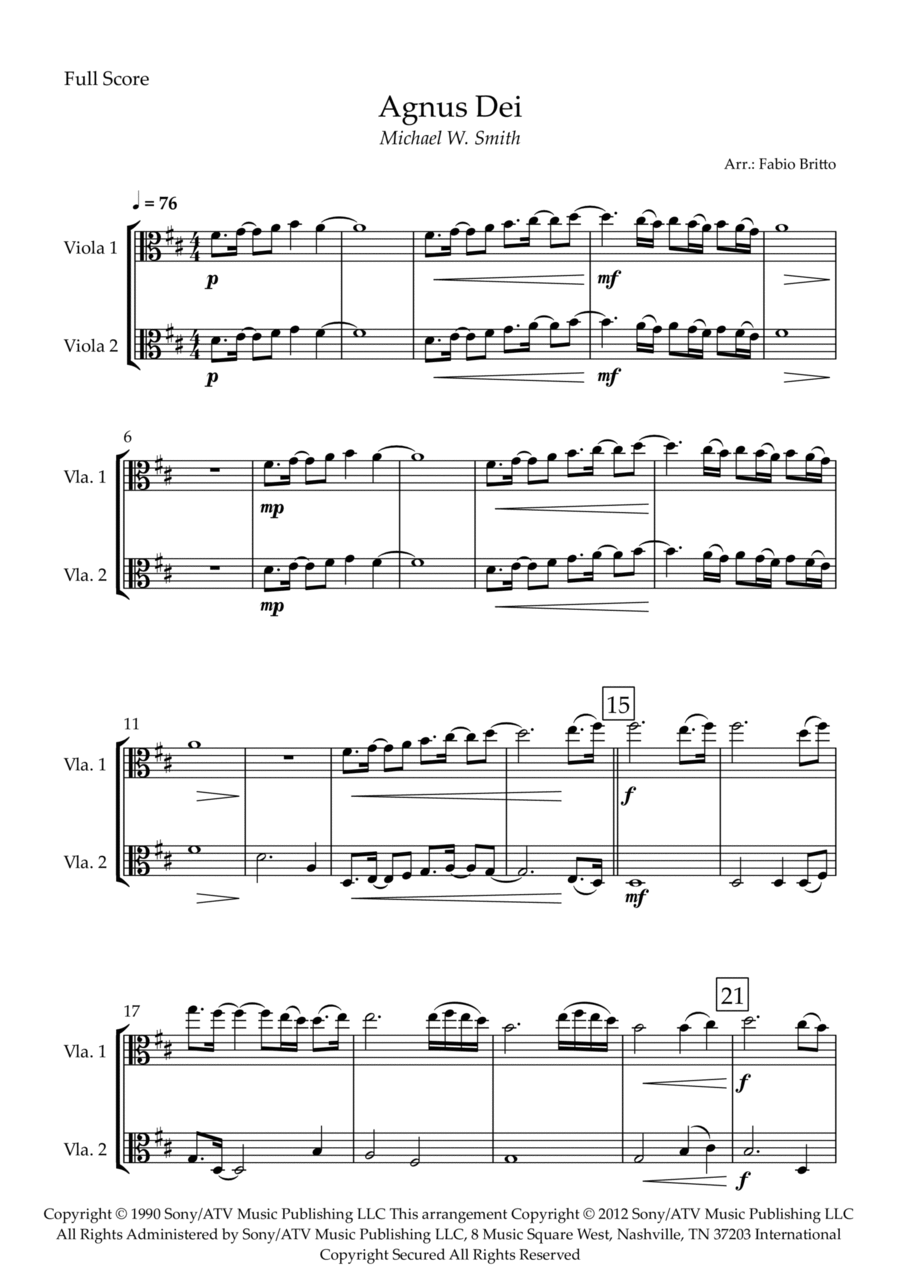 Agnus Dei String Duet scores gallery preview page 1