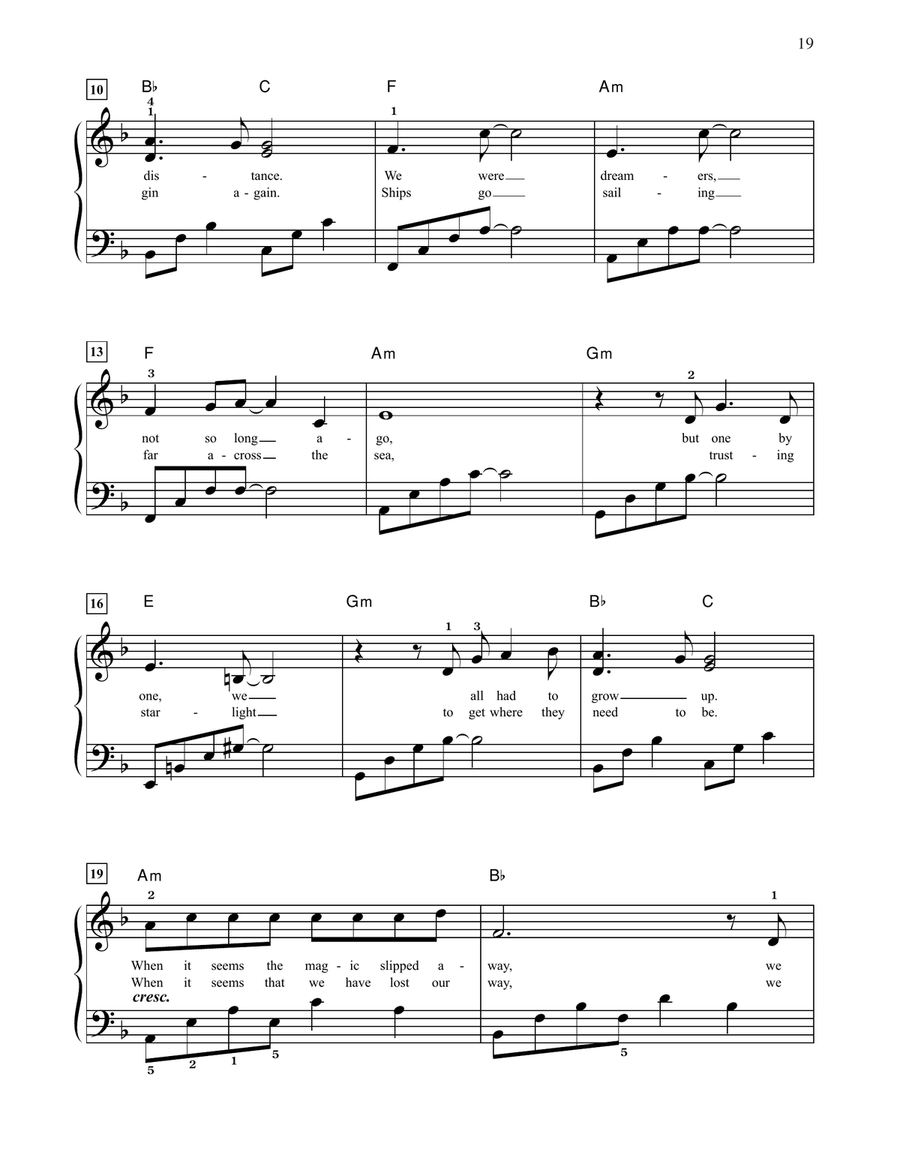 Believe (from The Polar Express) (arr. Dan Coates) Easy Piano scores gallery preview page 2