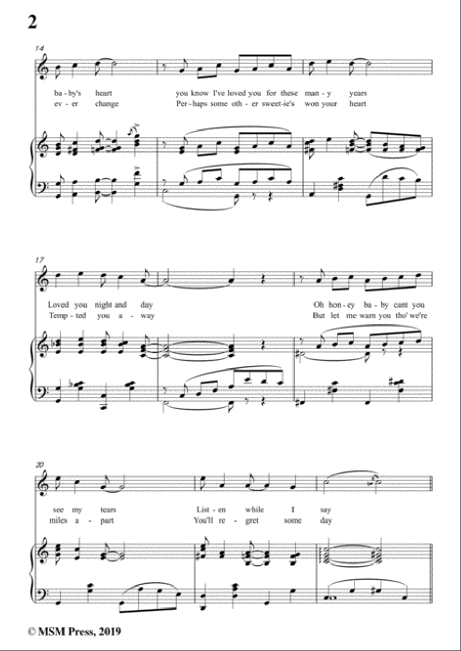 Turner Layton-After You've Gone,in C Major,for Voice and Piano Voice Solo scores gallery preview page 4