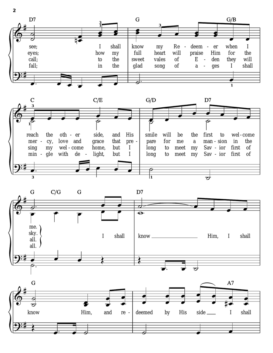 My Savior First Of All Easy Piano scores gallery preview page 2