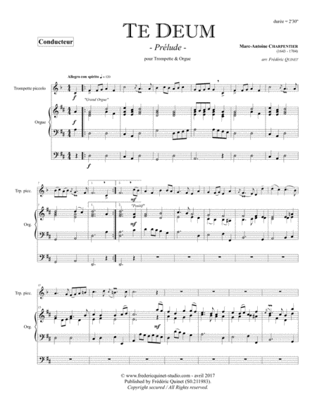 Te Deum, Prelude for trumpet & organ