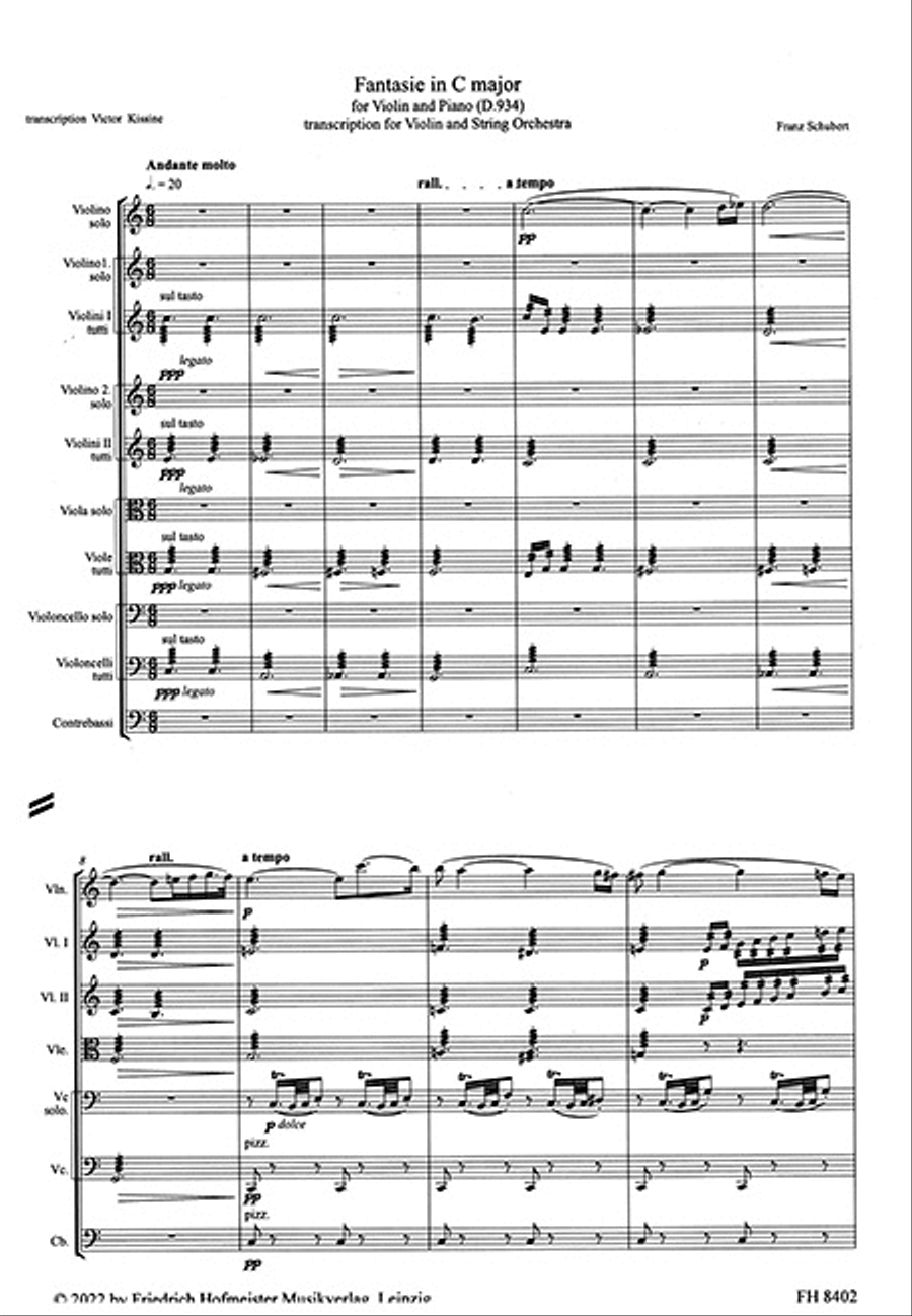 Fantasie für Violine und Klavier String Orchestra scores gallery preview page 2