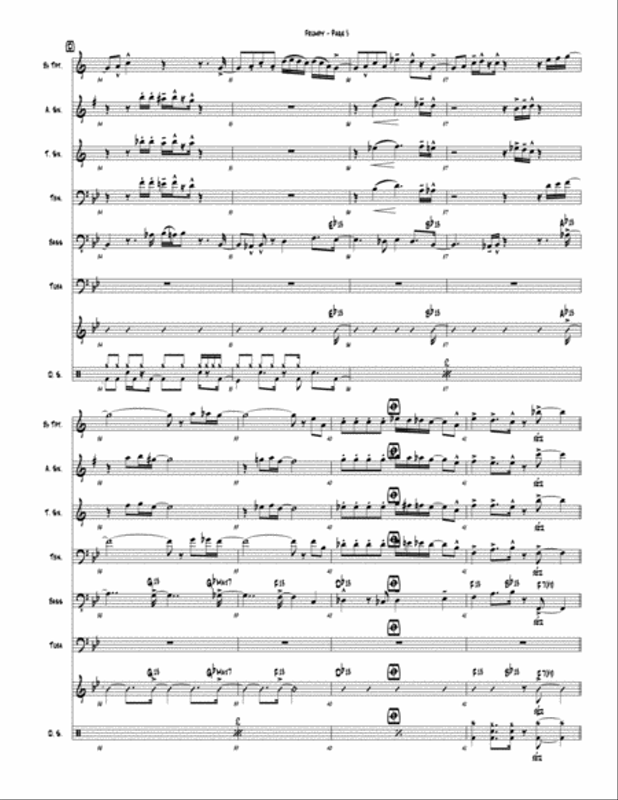 Frumpy (septet version / Blowholes) Jazz Ensemble scores gallery preview page 5