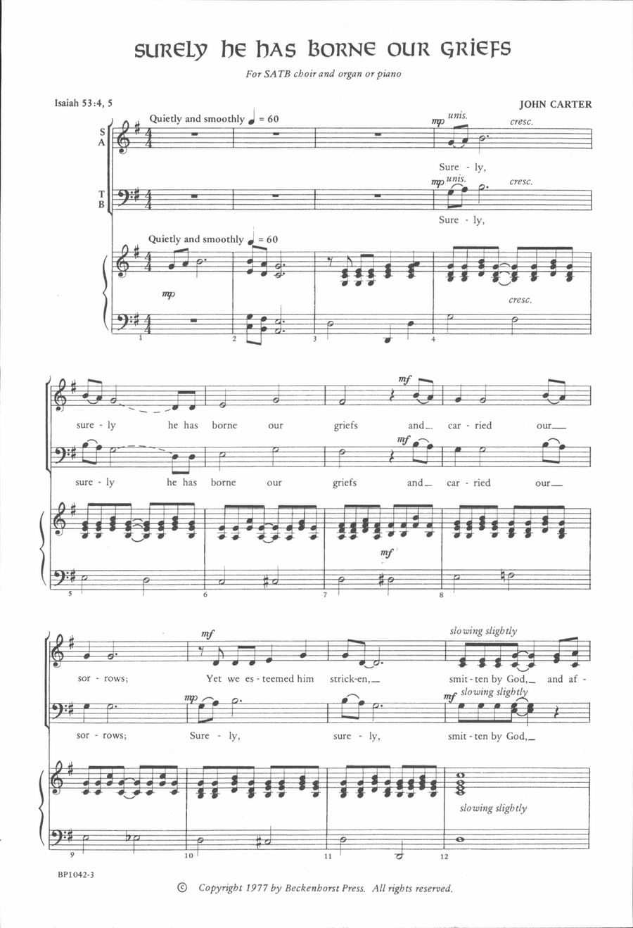 Surely He Has Borne Our Griefs 4-Part scores gallery preview page 2