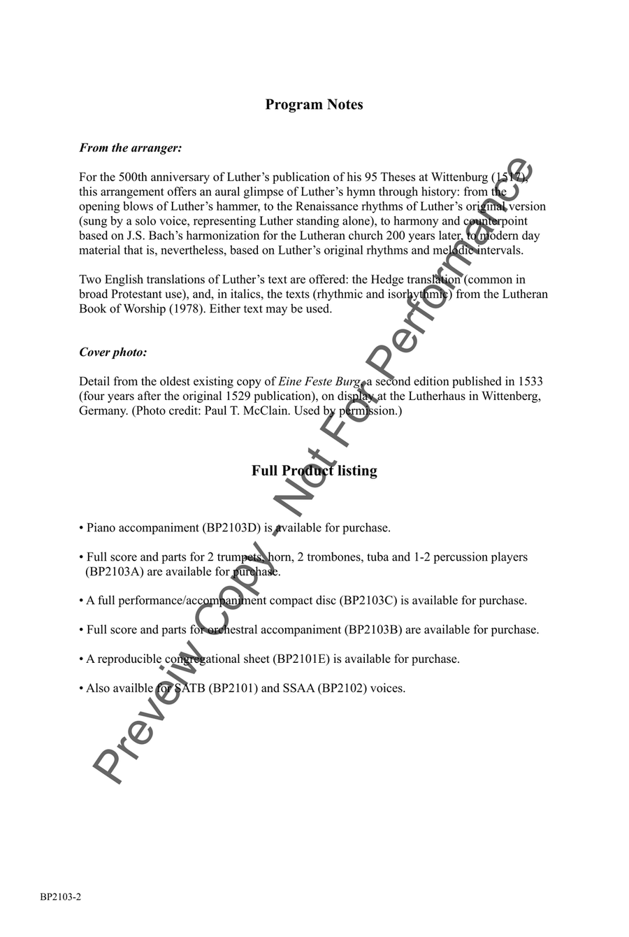 A Mighty Fortress Is Our God - TTBB TTBB scores gallery preview page 2