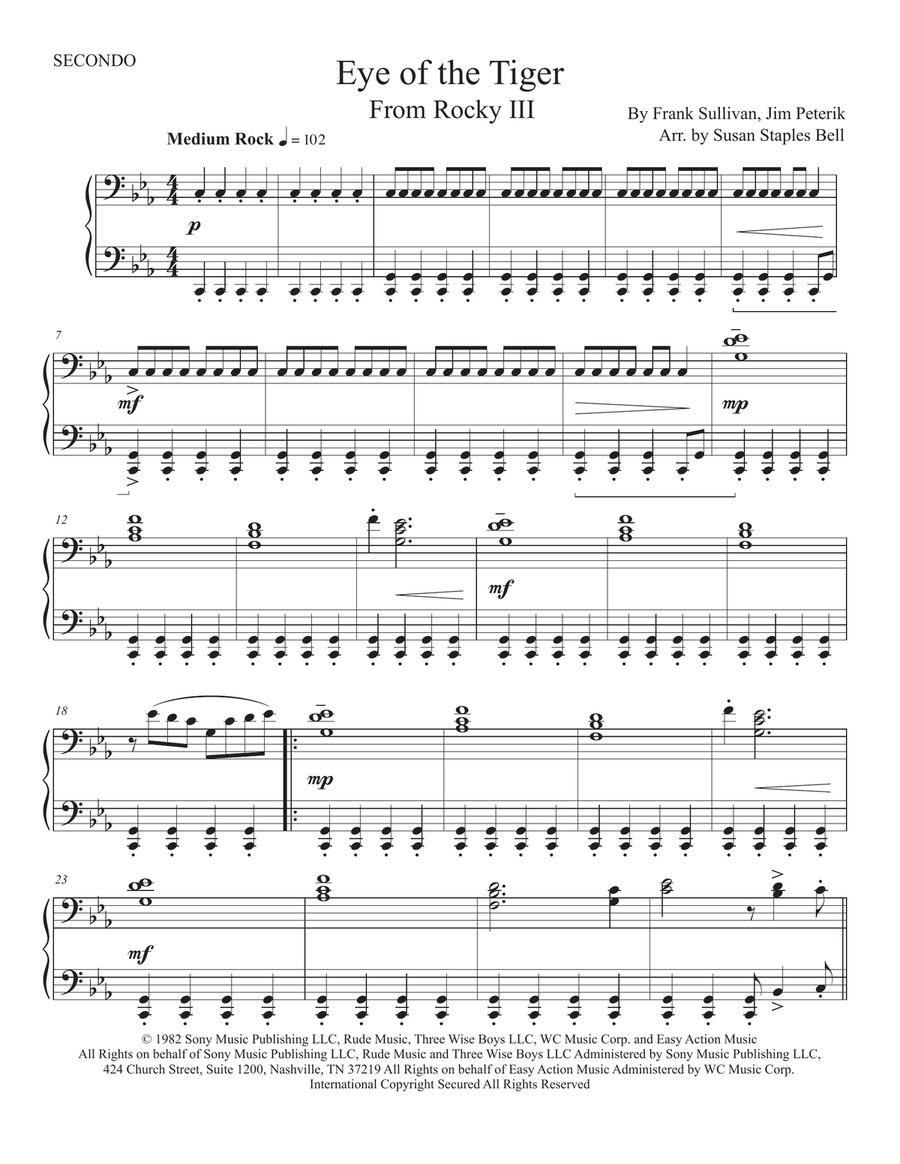 Eye Of The Tiger Piano Method scores gallery preview page 2