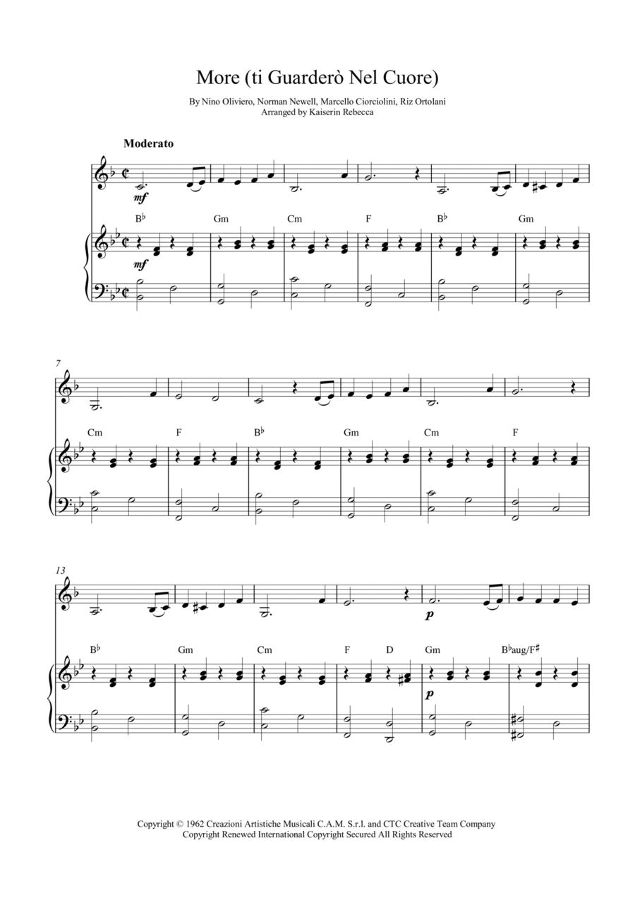 More (ti Guarderò Nel Cuore) Horn scores gallery preview page 1