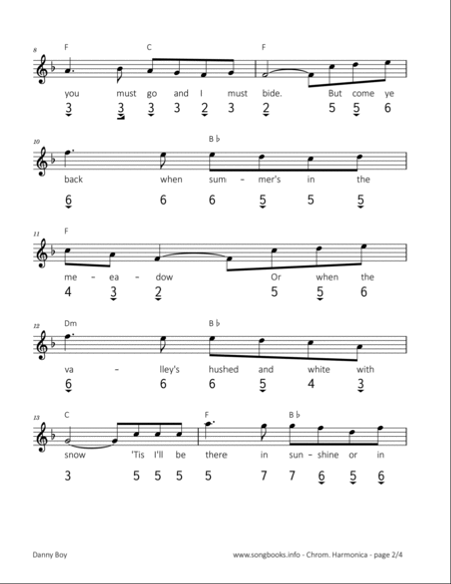 Danny Boy Harmonica scores gallery preview page 2