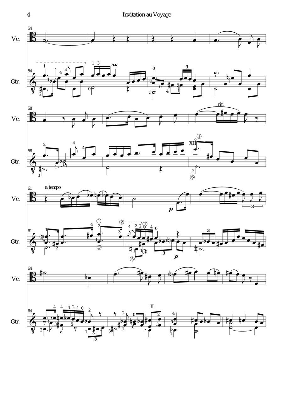 Invitation to the journey (Diepenbrock) for cello and guitar String Duet scores gallery preview page 4