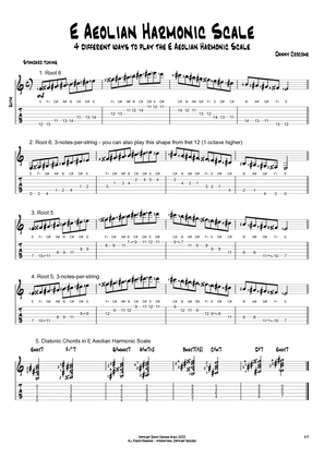 E Aeolian Harmonic Scale (4 Ways to Play)