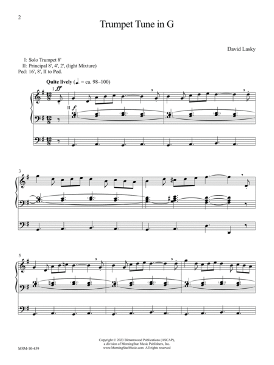 Five Trumpet Tunes Organ Solo scores gallery preview page 4