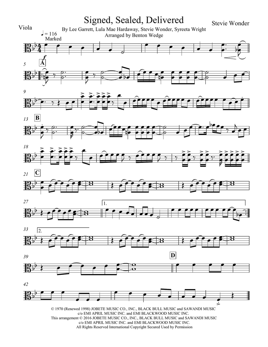 Signed, Sealed, Delivered I'm Yours Small Ensemble scores gallery preview page 4