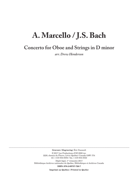 Concerto for Oboe and Strings in D minor
