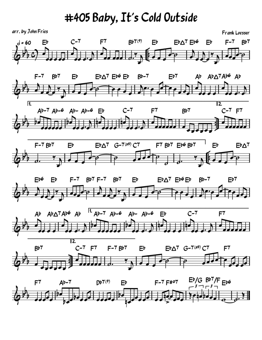 Baby It's Cold Outside Piano scores gallery preview page 1