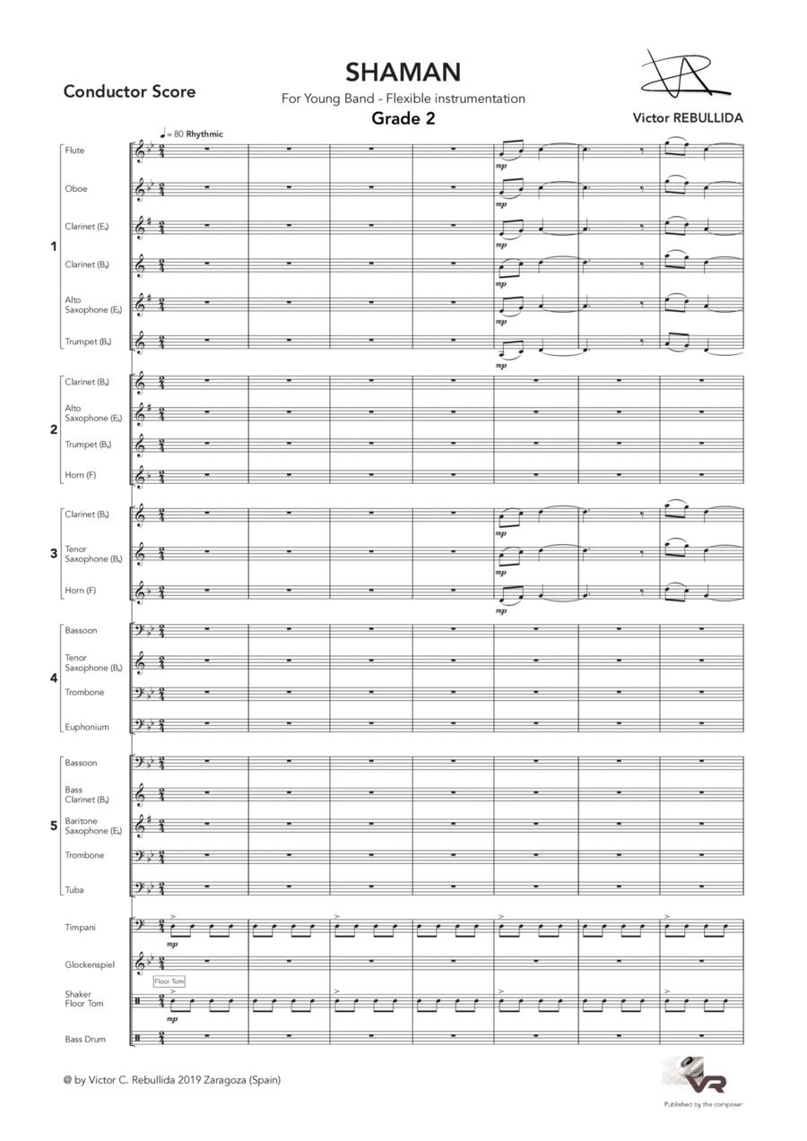 SHAMAN - Score Only Concert Band scores gallery preview page 1