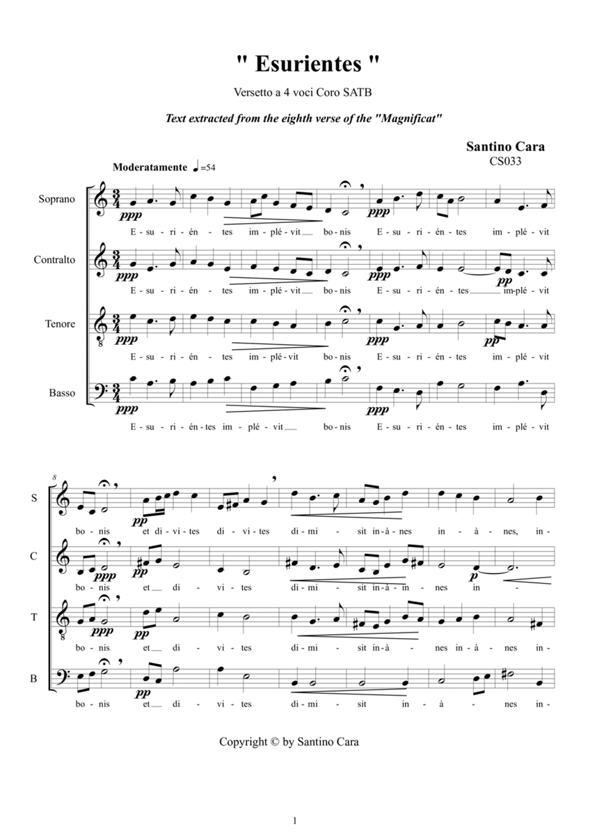 Esurientes - Choir SATB a cappella image number null
