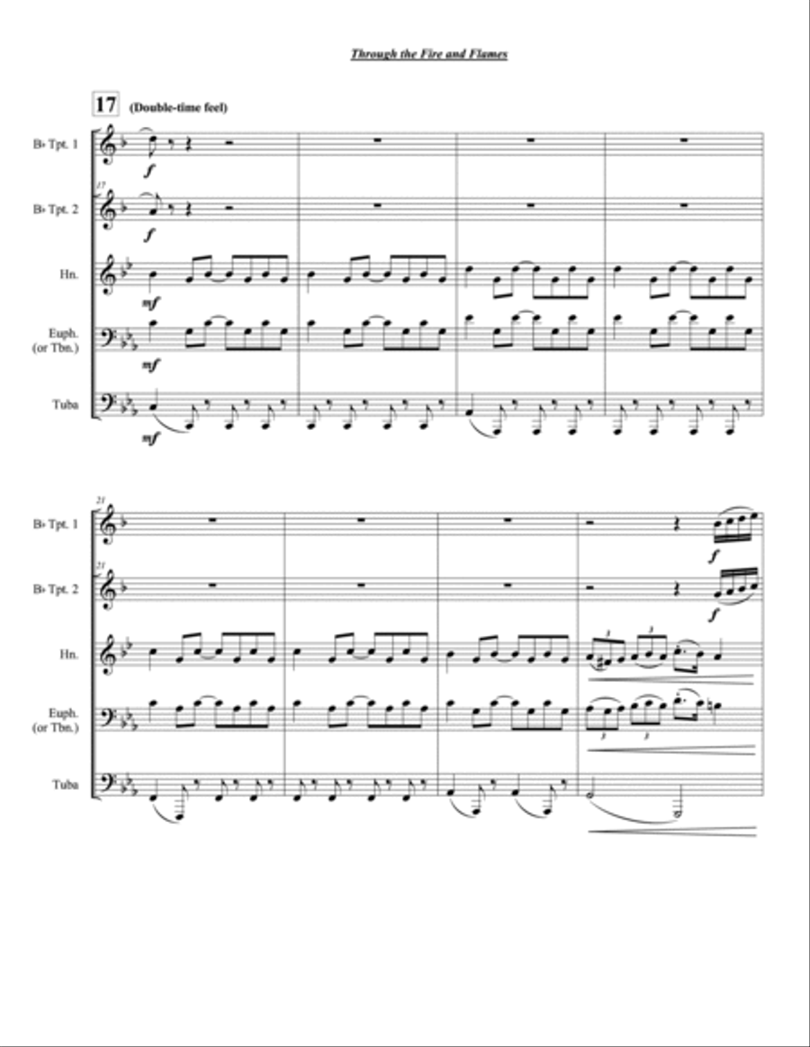 Through The Fire And Flames Euphonium scores gallery preview page 5
