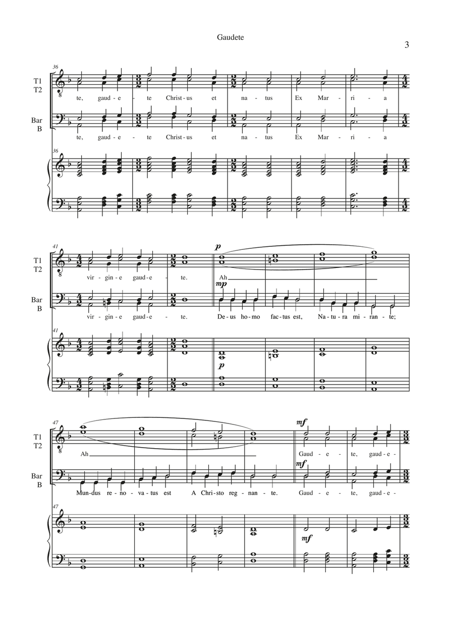 Gaudete TTBB Vocal Score TTBB scores gallery preview page 5