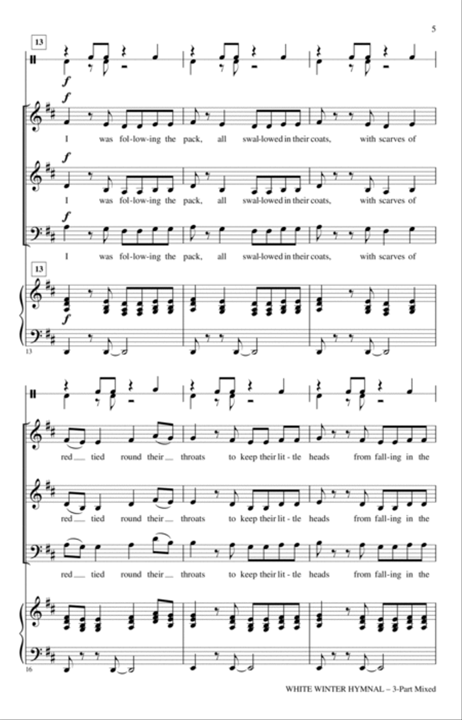 White Winter Hymnal (arr. Roger Emerson) 3-Part scores gallery preview page 3