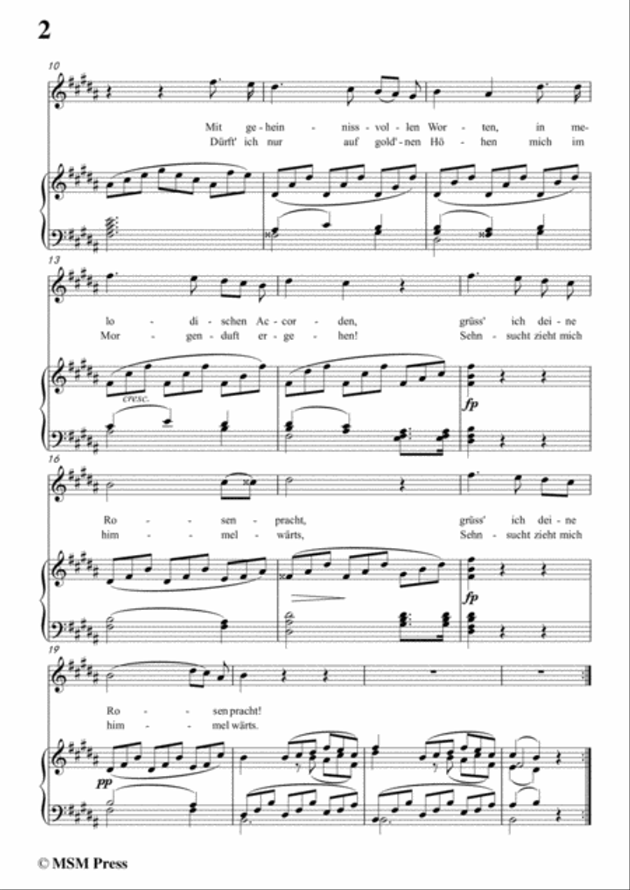 Schubert-Sängers Morgenlied(The Minstrel's Morning Song),D.165,in B Major,for Voice&Piano Voice scores gallery preview page 4