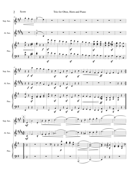 Trio for Oboe, Horn and Piano - Opus 61 - Presto image number null