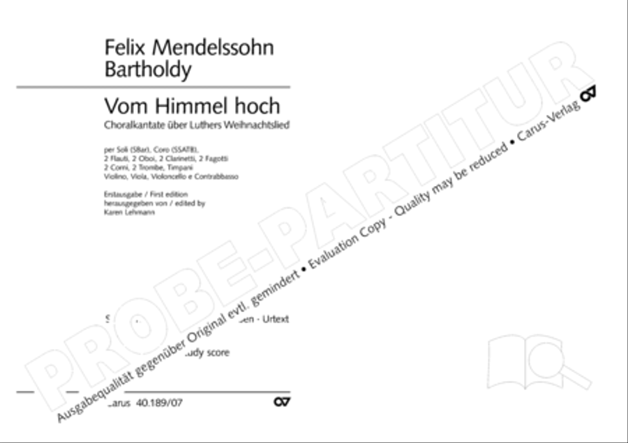 From heav'n on high (Vom Himmel hoch) SSATB scores gallery preview page 2