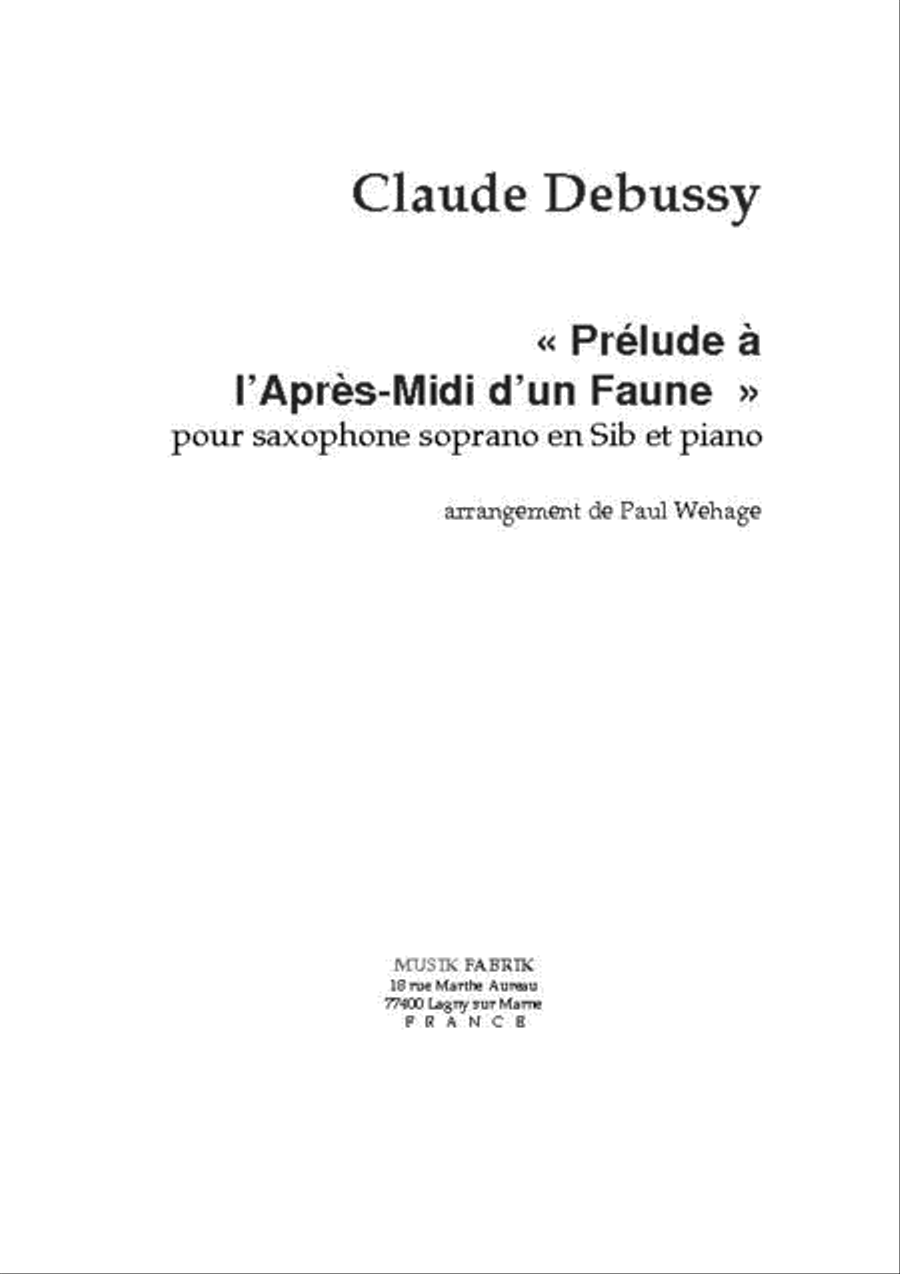 Prelude a L'Apres-Midi d'un Faun