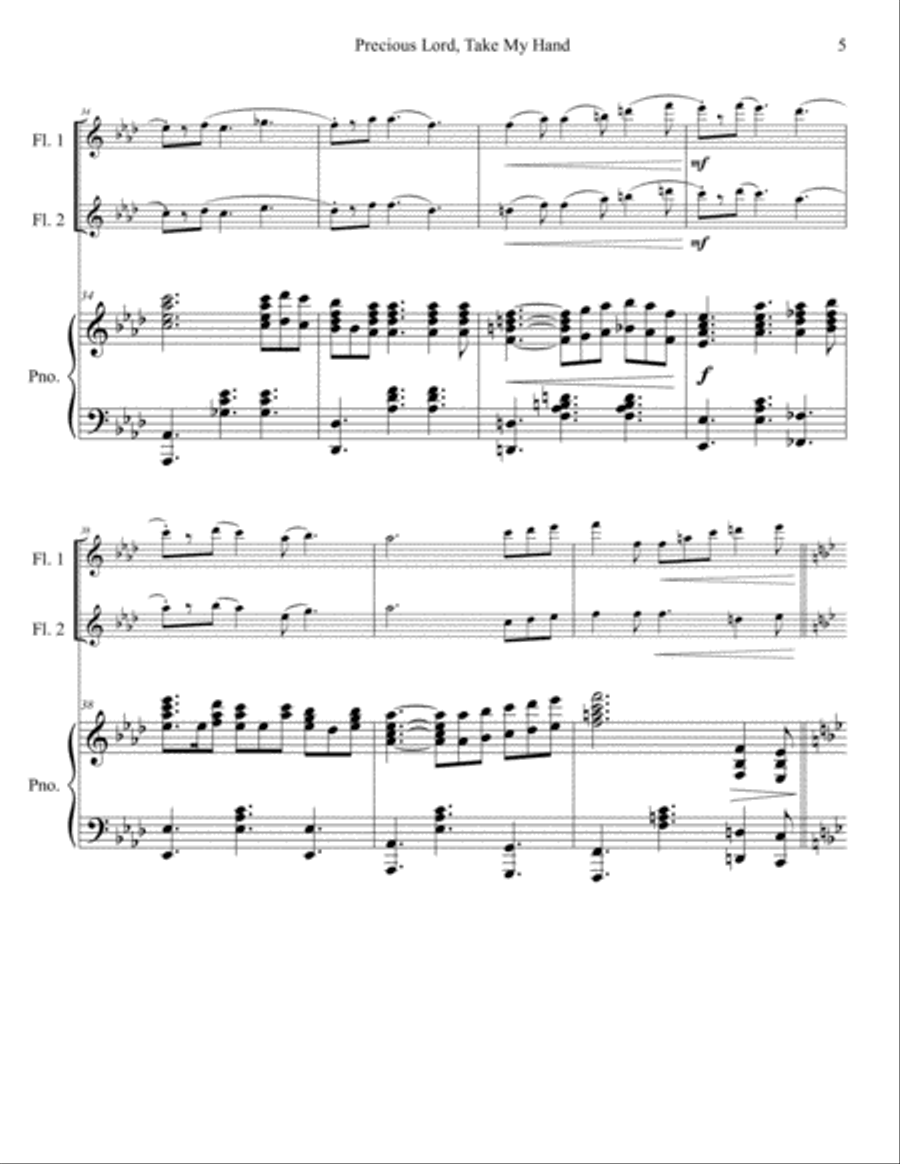 Precious Lord Take My Hand Flute Duet scores gallery preview page 6