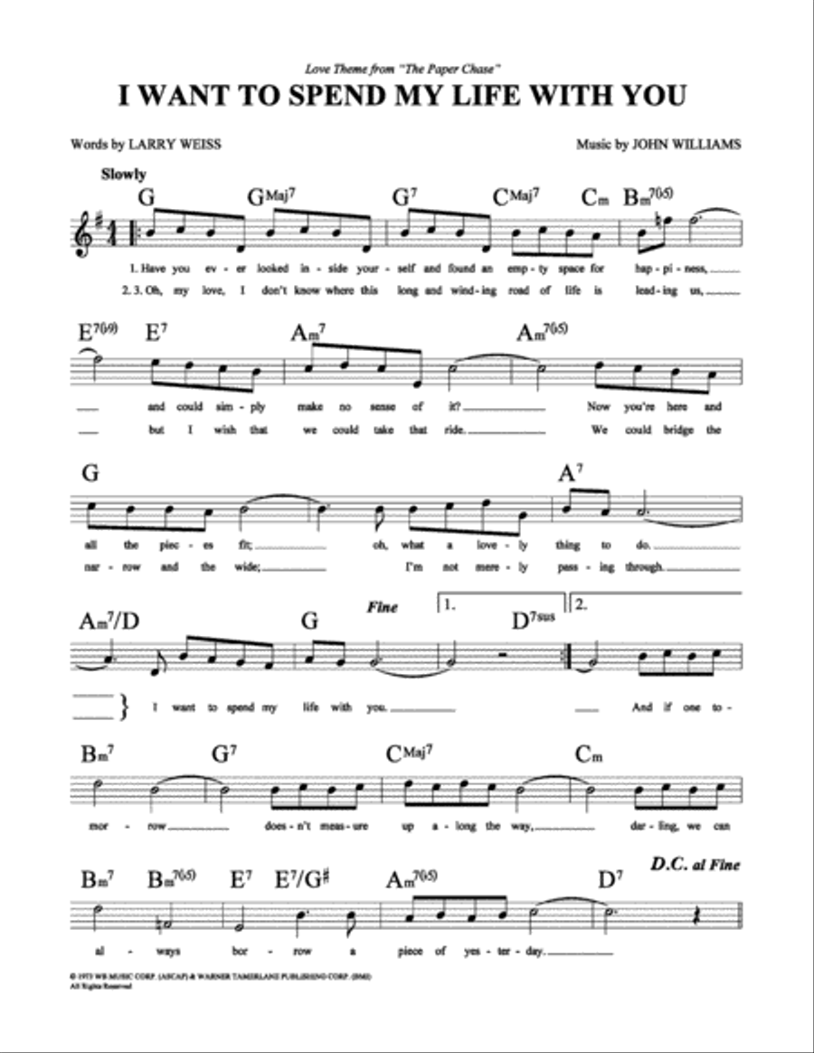 I Want to Spend My Life With You School and Community scores gallery preview page 1