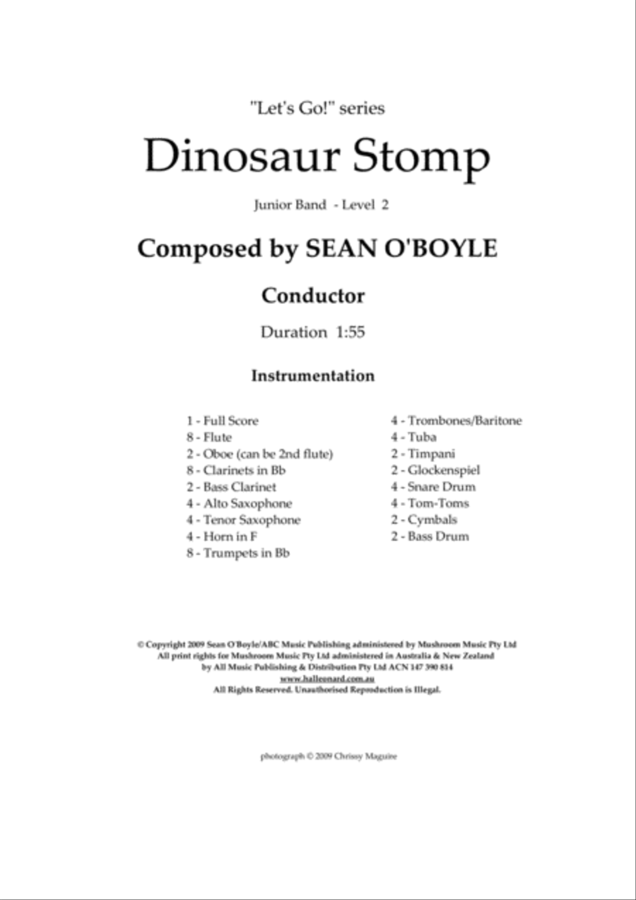 Dinosaur Stomp - Score Dinosaur Stomp - Score Concert Band scores gallery preview page 1