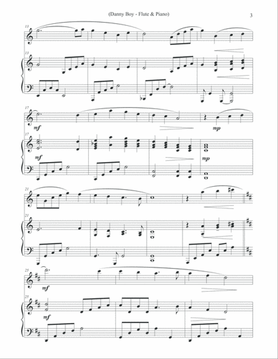 Danny Boy (Londonderry Air) FLUTE Flute Solo scores gallery preview page 3