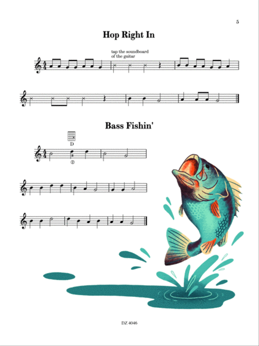 Songs of the Open Road: Early sight reading Classical Guitar scores gallery preview page 6