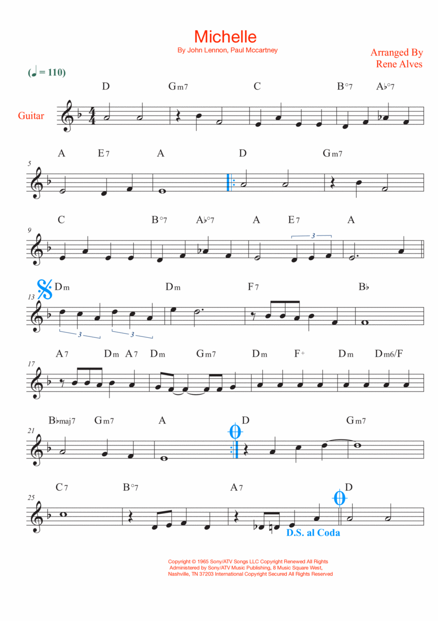 Michelle Michelle Electric Guitar scores gallery preview page 1