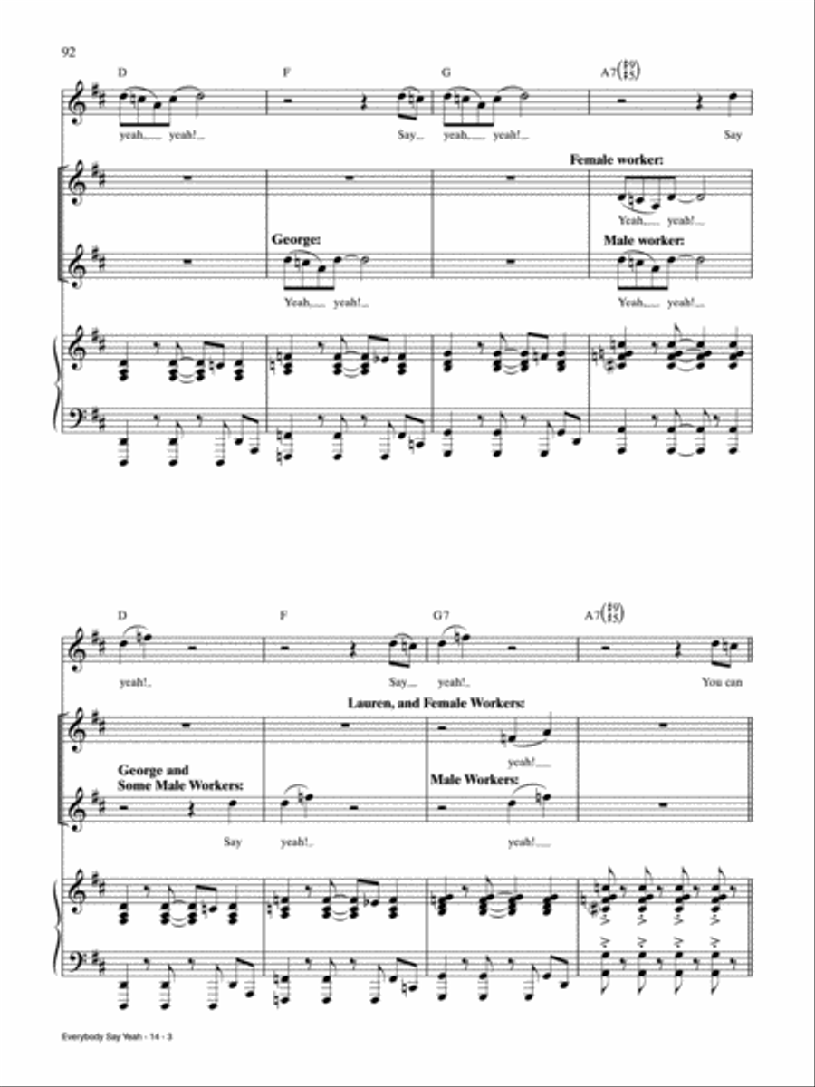 Everybody Say Yeah (from Kinky Boots) Piano, Vocal, Guitar scores gallery preview page 3