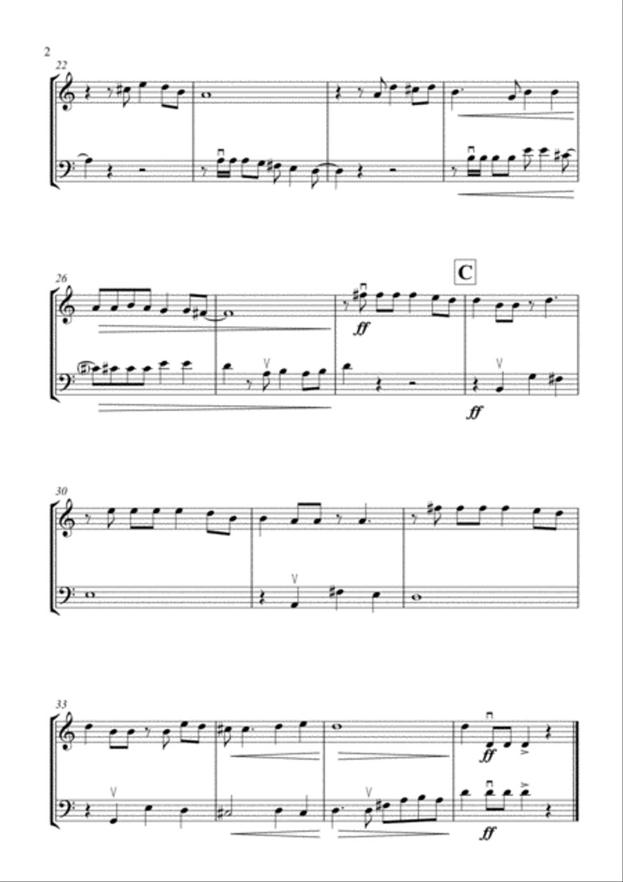Feliz Navidad String Duet scores gallery preview page 2