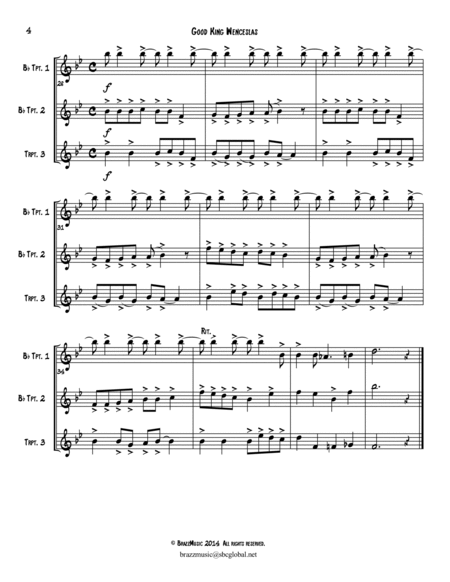 Good King Wenceslas - for Trumpet Trio image number null