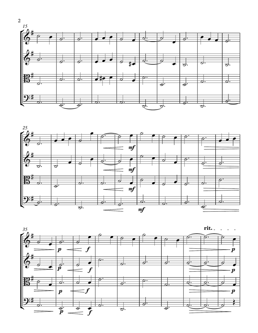 O Mio Babbino Caro (String Quartet) String Quartet scores gallery preview page 2