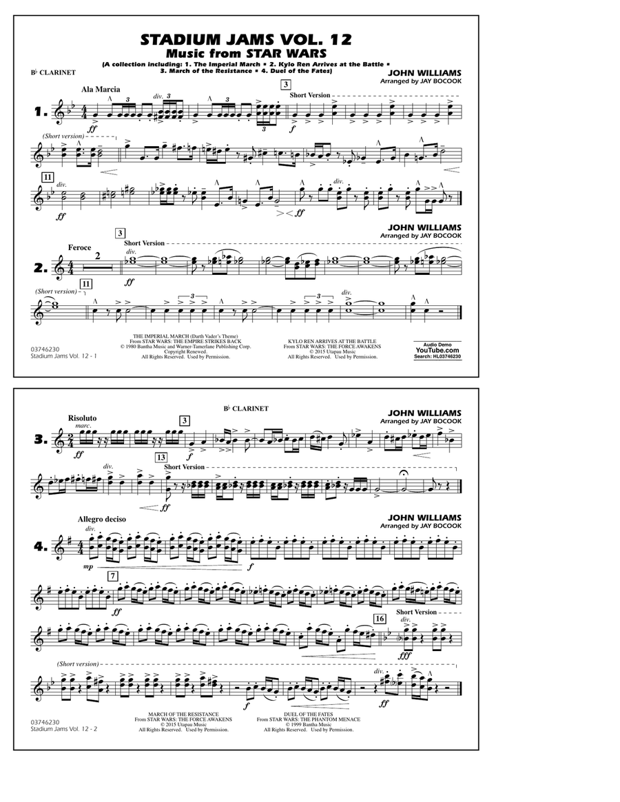 Stadium Jams Volume 12 (Star Wars) - Bb Clarinet