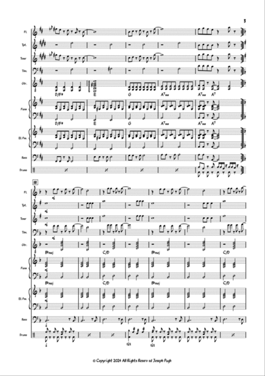 O Mar Aja O Mar Aja Jazz Ensemble scores gallery preview page 3