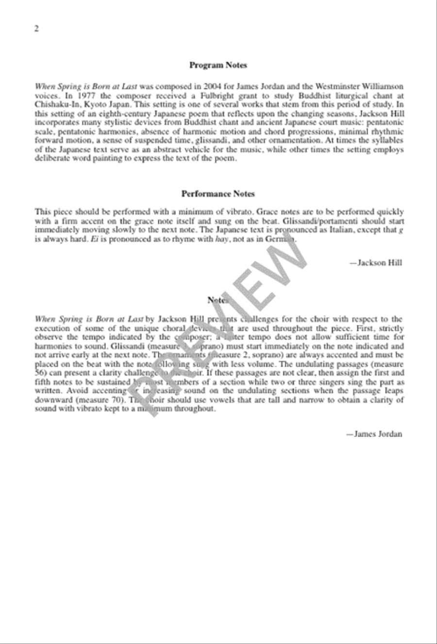 When Spring Is Born at Last 4-Part scores gallery preview page 2